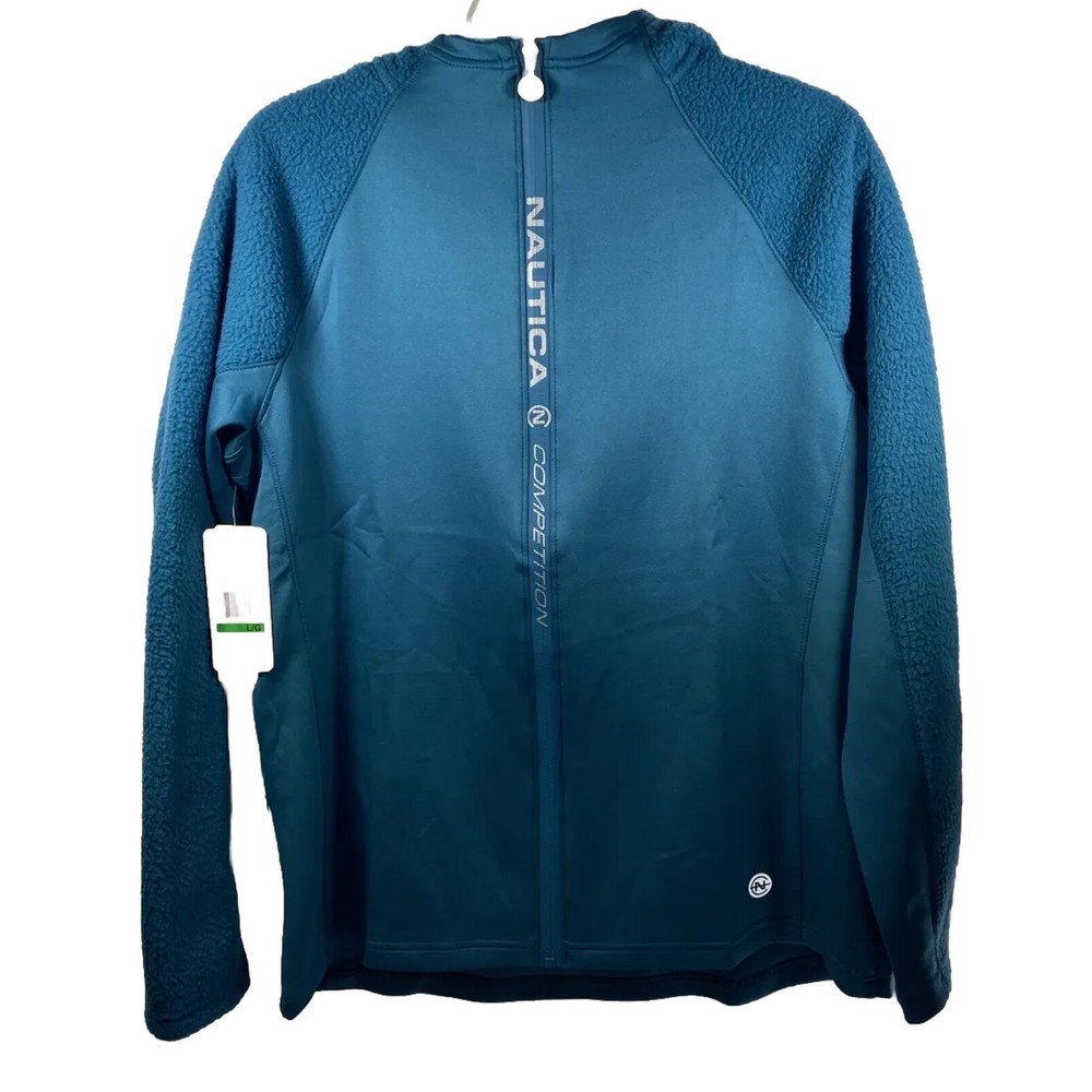 Nautica Competition Woman’s Fleece Full Zip Hoodie Jacket Ink Blue Sz Large NWT